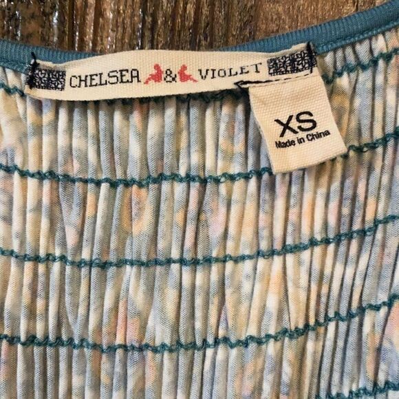 Chelsea & Violet XS Turquoise LibertyFloral Cottagecore Smocked BOHO Dress - Picture 5 of 6